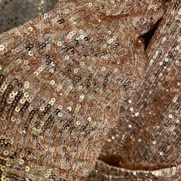 Anthropologie BB Dakota Sparkly Sequin Rose Gold Open Cardigan Duster XSP - Picture 5 of 11